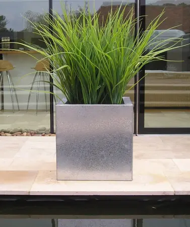plastic long grass in glavanised