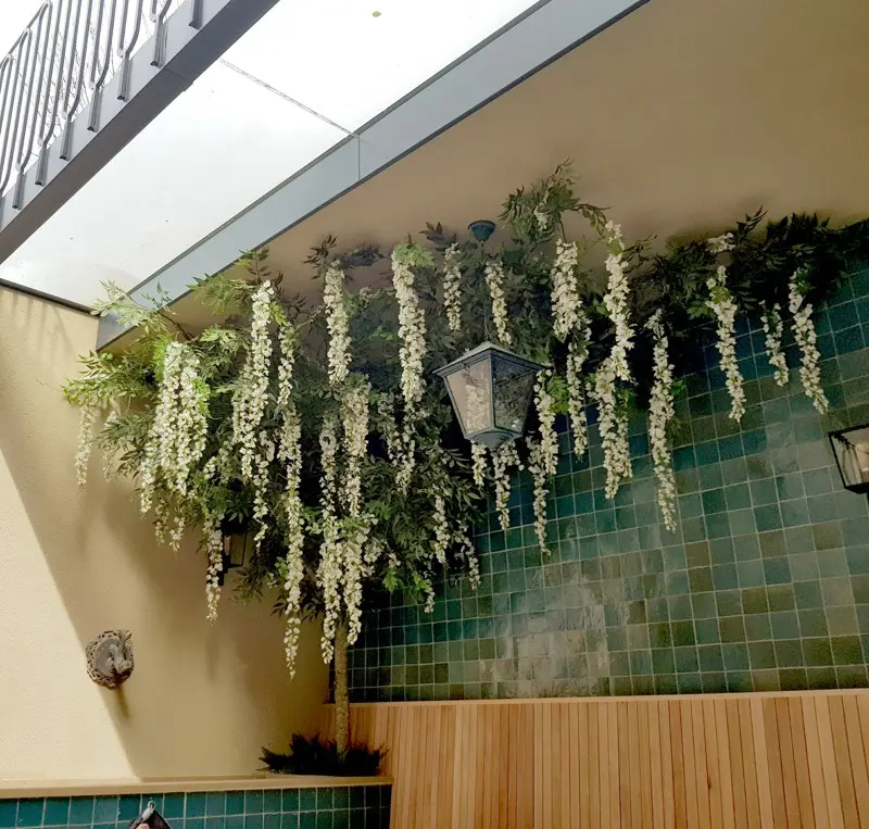 Artificial cream ceilingwisteria