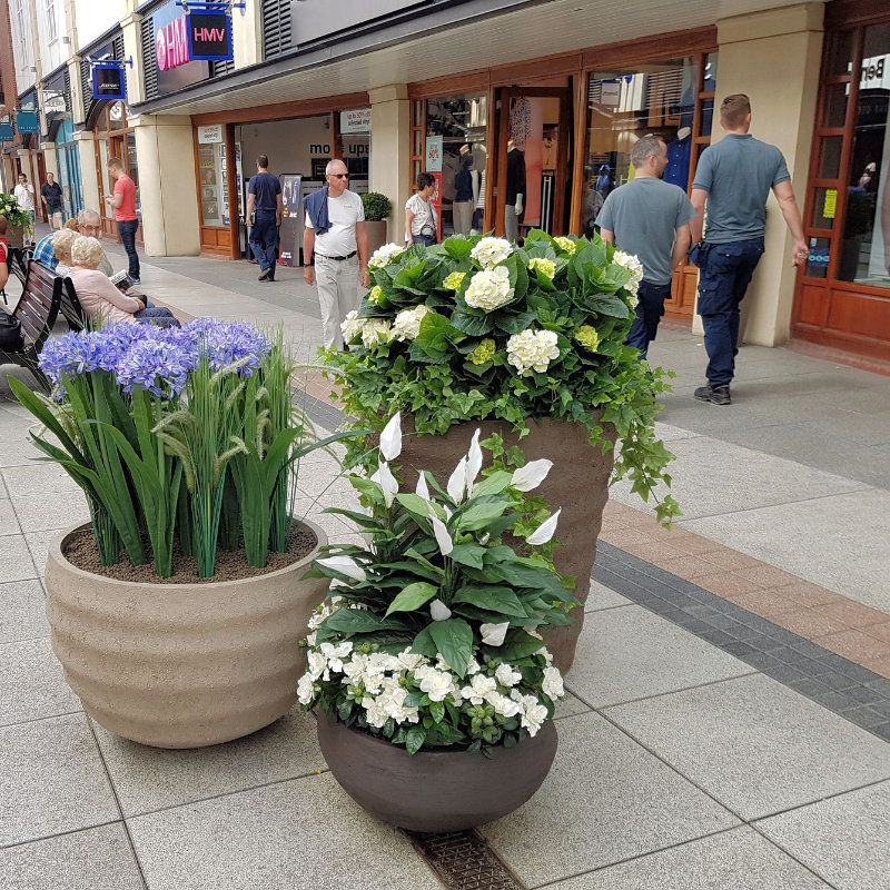 Large Artificial floral pots High Street