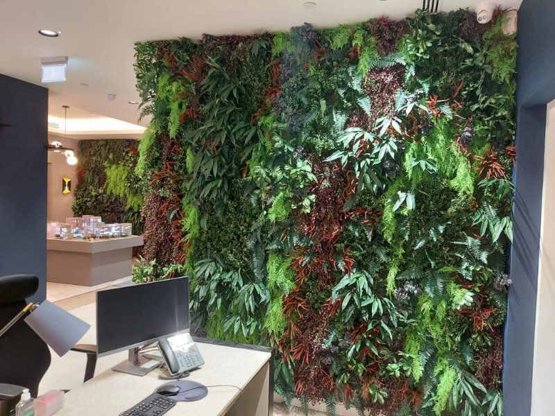 Lush Artificial Green Wall for Office
