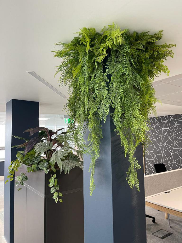 Artificial Column toppers with trailing foliage Temple Row Office