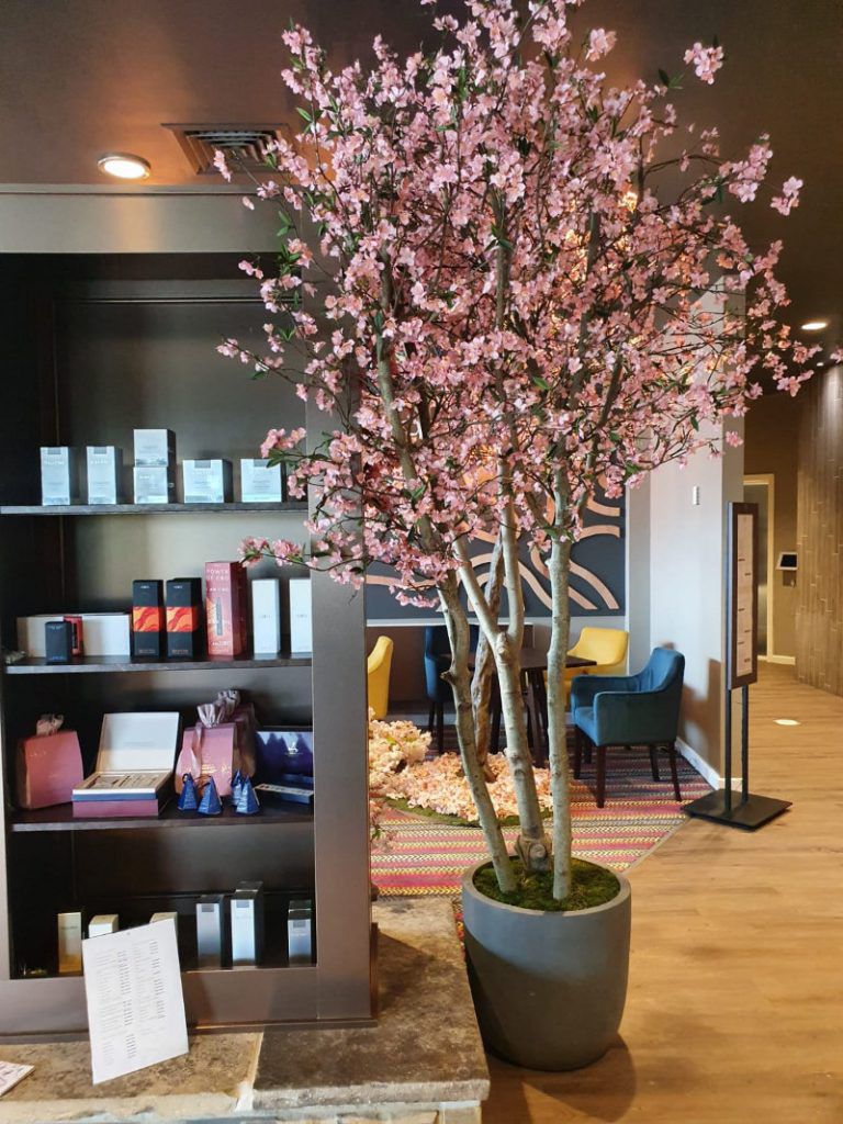 Bespoke 3m Artificial Pink Blossom Tree on Ash Coniston Hotel