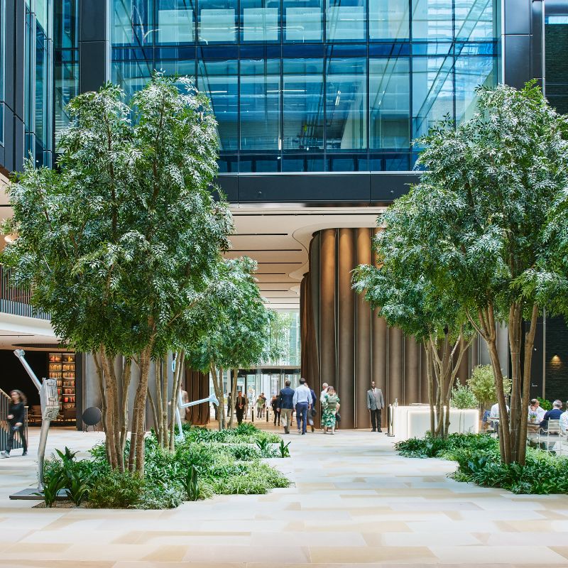 Artificial large 6.5 metre smilax trees Leadenhall